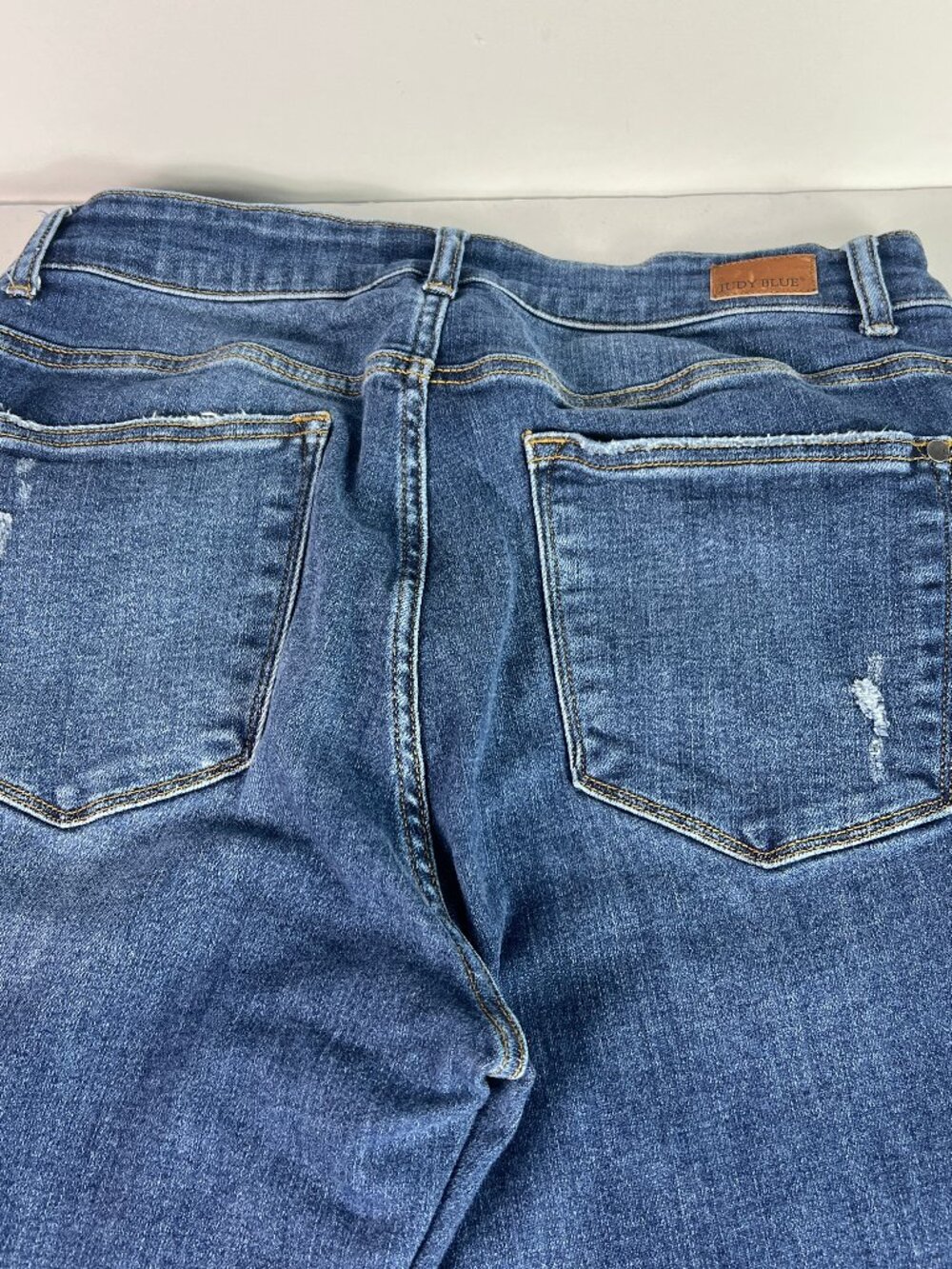 Judy Blue Jeans Women's Plus 34x28* Slim High Rise Blue Distressed Denim Tag 14W - Picture 10 of 16